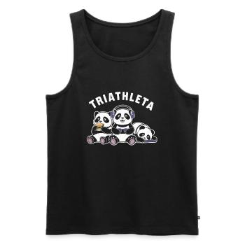 Gamer Triathlon Funny Pandas - Men's Premium Organic Tank Top - black - Front - Michal (187cm)