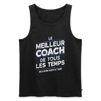 Bester Sporttrainer Geschenk Humor Coach - Männer Premium Bio Tank Top - Schwarz - Vorne - Michal (187cm)