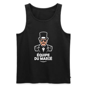 Équipe Du Marié Chapeau Classe Mariage - Débardeur bio Premium Homme - noir - Devant - Michal (187cm)
