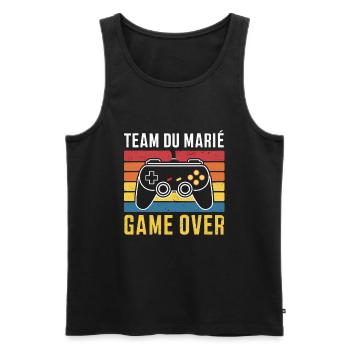 Team Du Marié Game Over Mari Geek Humour - Débardeur bio Premium Homme - noir - Devant - Michal (187cm)