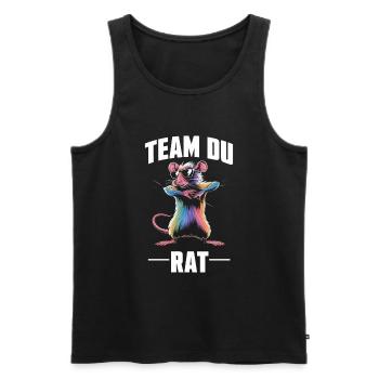Team Du Rat Radin Humour Fun - Débardeur bio Premium Homme - noir - Devant - AI Model Male 178 light (178cm)