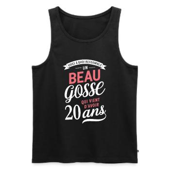 A handsome 20 year old funny birthday gift - Men's Premium Organic Tank Top - black - Front - Michal (187cm)