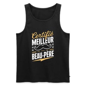 Certified Best Father-in-Law Humor Father's Day - Men's Premium Organic Tank Top - black - Front - Michal (187cm)