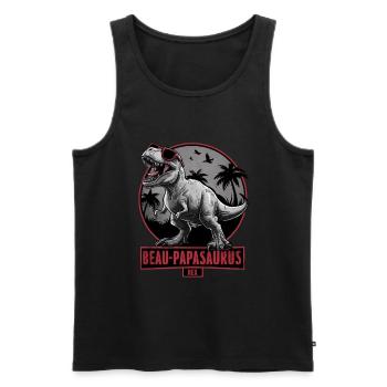 Handsome Papasaurus Rex Gift Stepfather Dinosaur - Men's Premium Organic Tank Top - black - Front - AI Model Male 178 light (178cm)