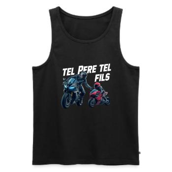 Like Father Like Son Biker Gift Humor Motorcycle Racing - Men's Premium Organic Tank Top - black - Front - Michal (187cm)
