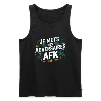 Meine Gegner AFK Gaming Humorvolle Videospiele - Männer Premium Bio Tank Top - Schwarz - Vorne - AI Model Male 178 light (178cm)