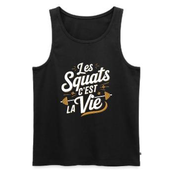 Kniebeugen sind das Leben Bodybuilding Fitness - Männer Premium Bio Tank Top - Schwarz - Vorne - AI Model Male 178 light (178cm)