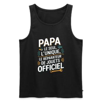 Daddy the Only, the Unique, the Toy Repairman - Men's Premium Organic Tank Top - black - Front - Michal (187cm)