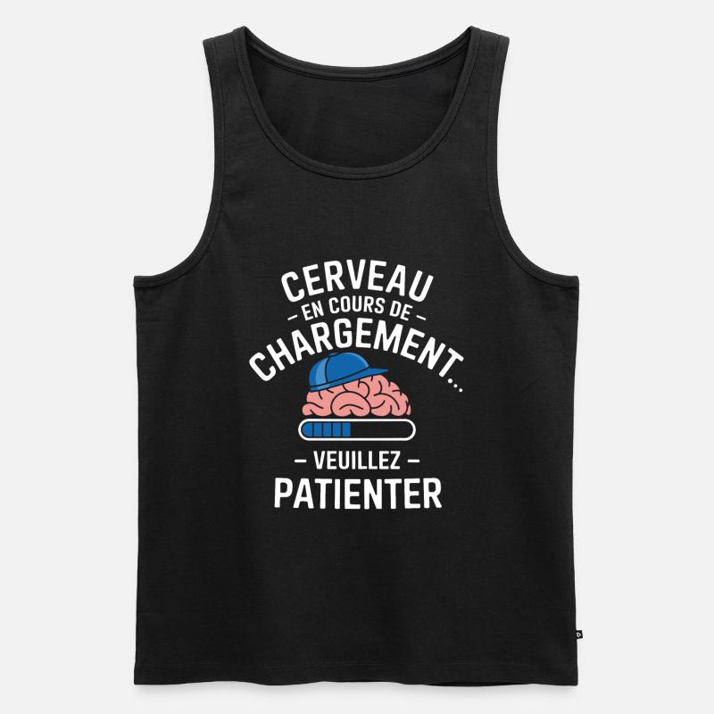 Brain Loading Wait Funny - Men's Premium Organic Tank Top - black