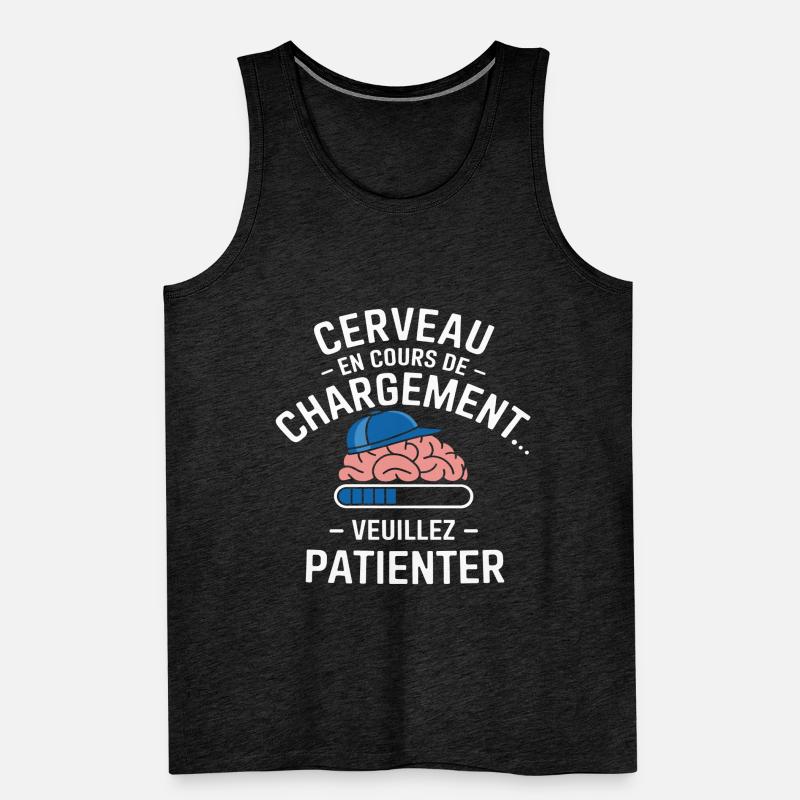Brain Loading Wait Funny Men's Premium Organic Tank Top