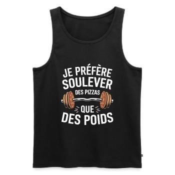 Ich ziehe es vor, Pizzen zu heben Humor Fitness - Männer Premium Bio Tank Top - Schwarz - Vorne - AI Model Male 178 light (178cm)