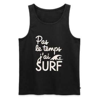 No Time Surfing Surfing Wave Surfer Gift - Men's Premium Organic Tank Top - black - Front - Michal (187cm)