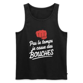 No Time I Break Mouths Humor Fight - Men's Premium Organic Tank Top - black - Front - AI Model Male 178 light (178cm)