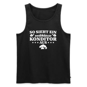 Konditorei Zuckerbäcker Weltklasse Konditor - Männer Premium Bio Tank Top - Schwarz - Vorne - Michal (187cm)