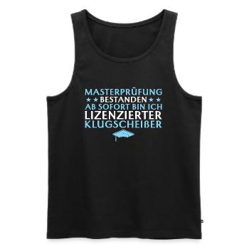 Masterprüfung bestanden Studium Abschluss - Männer Premium Bio Tank Top - Schwarz - Vorne - Michal (187cm)