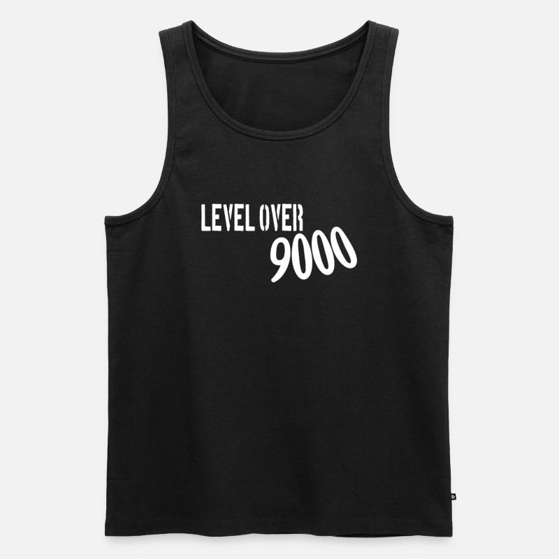 Level Over 9000 - Männer Premium Bio Tank Top - Schwarz