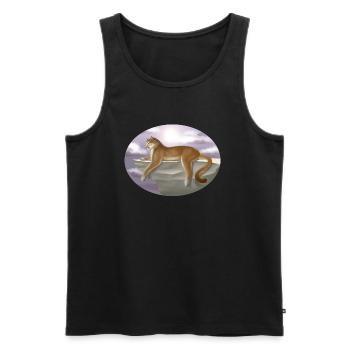 P U M A - Chat - Famille de chats - Animaux - Faune - Débardeur bio Premium Homme - noir - Devant - AI Model Male 178 light (178cm)