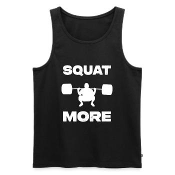 Squat More - Männer Premium Bio Tank Top - Schwarz - Vorne - AI Model Male 178 light (178cm)