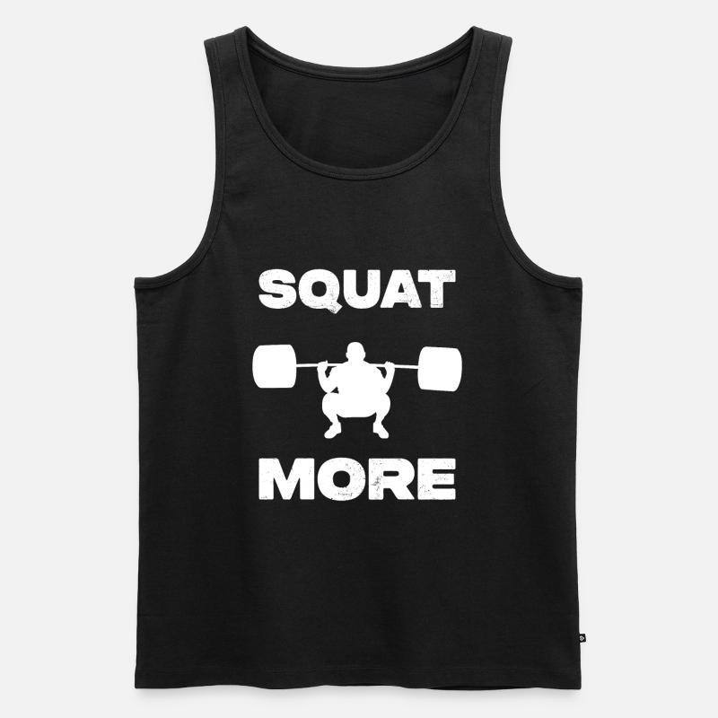 Squat More - Männer Premium Bio Tank Top - Schwarz
