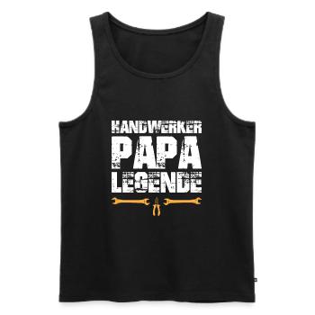 Handwerker Papa Legende - Männer Premium Bio Tank Top - Schwarz - Vorne - Michal (187cm)
