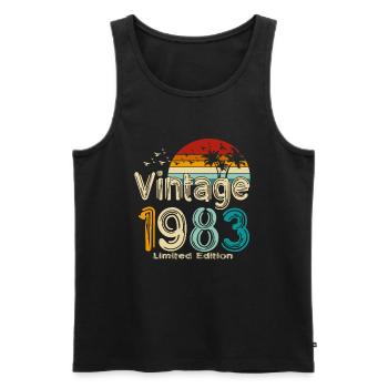 1983 Born in 1983 Vintage Retro - Men's Premium Organic Tank Top - black - Front - Michal (187cm)