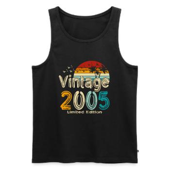 2005 Original Jahrgang Vintage Retro Geburtstag - Männer Premium Bio Tank Top - Schwarz - Vorne - Michal (187cm)