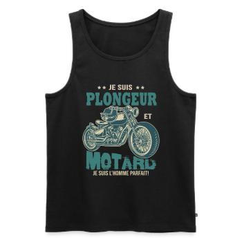 motard parfait plongeur parfait - Débardeur bio Premium Homme - noir - Devant - Michal (187cm)