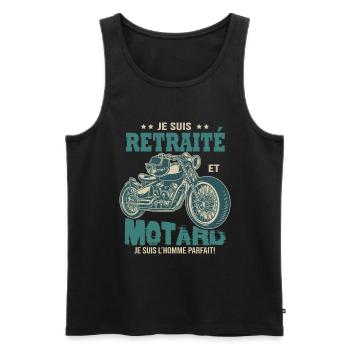 motard parfait retraité parfait retraite - Débardeur bio Premium Homme - noir - Devant - Michal (187cm)