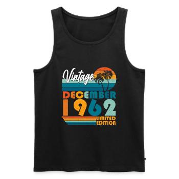 December 1962 Vintage Retro Birthday - Men's Premium Organic Tank Top - black - Front - Michal (187cm)