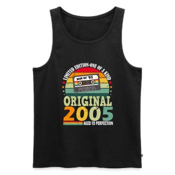 Original 2005 vintage vintage retro anniversaire - Débardeur bio Premium Homme - noir - Devant - Michal (187cm)