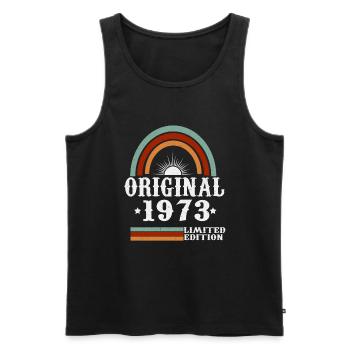 Original 1973 Vintage vintage retro anniversaire - Débardeur bio Premium Homme - noir - Devant - AI Model Male 178 light (178cm)
