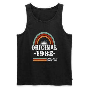 Original 1983 Vintage vintage retro anniversaire - Débardeur bio Premium Homme - noir - Devant - AI Model Male 178 light (178cm)