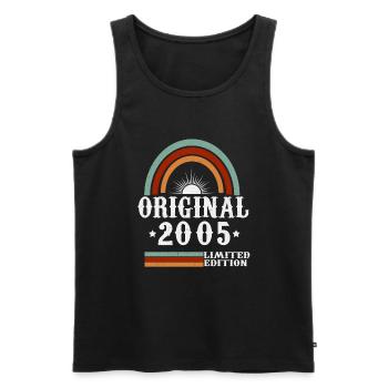 Original 2005 Vintage vintage retro anniversaire - Débardeur bio Premium Homme - noir - Devant - AI Model Male 178 light (178cm)
