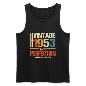 Vintage 1953 vintage anniversaire rétro cadeau - Débardeur bio Premium Homme - noir - Devant - AI Model Male 178 light (178cm)