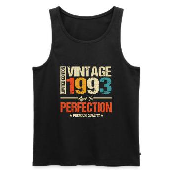 Vintage 1993 vintage anniversaire rétro cadeau - Débardeur bio Premium Homme - noir - Devant - AI Model Male 178 light (178cm)