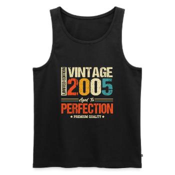 Vintage 2005 vintage anniversaire cadeau rétro - Débardeur bio Premium Homme - noir - Devant - Michal (187cm)