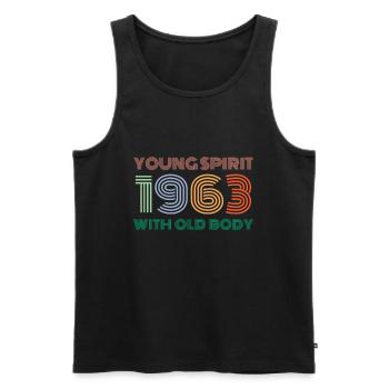 Vintage 1963 - Männer Premium Bio Tank Top - Schwarz - Vorne - Michal (187cm)