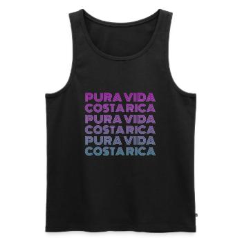 Pura Vida Costa Rica - Débardeur bio Premium Homme - noir - Devant - AI Model Male 178 light (178cm)