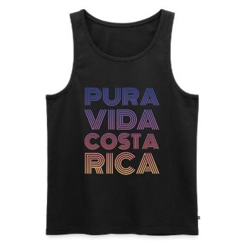 Costa Rica Pura Vida - Débardeur bio Premium Homme - noir - Devant - AI Model Male 178 light (178cm)