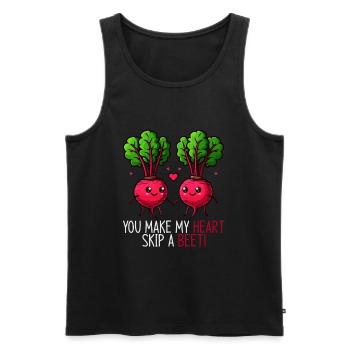 Du lässt mein Herz höher schlagen Rote Beete - Männer Premium Bio Tank Top - Schwarz - Vorne - AI Model Male 178 light (178cm)