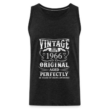 Vintage Made In 1966 58 Years Of Being Awesome - Männer Premium Bio Tank Top - Anthrazit - Vorne - Alexander (188cm)