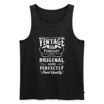 Vintage Made In 1957 Baujahr Februar 1957 Geboren - Männer Premium Bio Tank Top - Schwarz - Vorne - Michal (187cm)