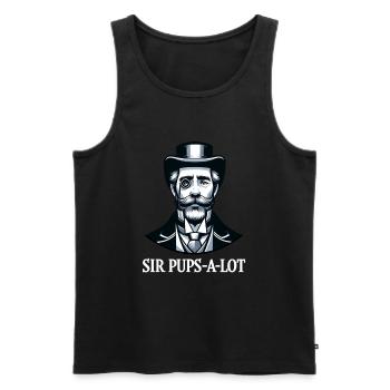 Sir Pups A Lot Sir Furz A Lot - Männer Premium Bio Tank Top - Schwarz - Vorne - Michal (187cm)