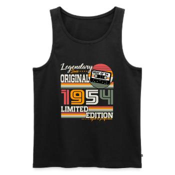 Legendary Since 1954 Vintage Birthday Gift - Men's Premium Organic Tank Top - black - Front - Michal (187cm)