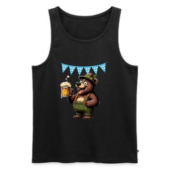 Bayern Bär Bier Alkohol Maß Weizenbier Lederhose - Männer Premium Bio Tank Top - Schwarz - Vorne - AI Model Male 178 light (178cm)