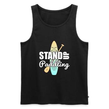 SUP Stand Up Paddling - Männer Premium Bio Tank Top - Schwarz - Vorne - AI Model Male 178 light (178cm)