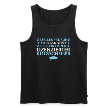 Abschlussprüfung bestanden Ausbildung Geselle - Männer Premium Bio Tank Top - Schwarz - Vorne - Michal (187cm)