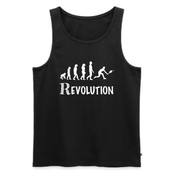Padel player revolution Padelist humor - Men's Premium Organic Tank Top - black - Front - Michal (187cm)