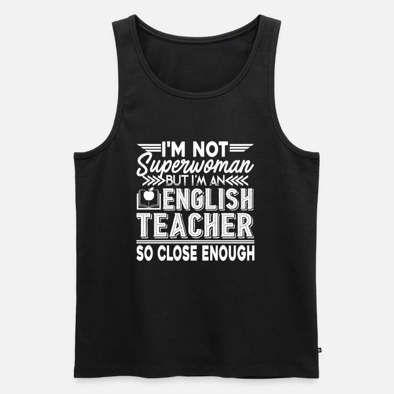 Englischlehrer Ich bin ein Englischlehrer - Männer Premium Bio Tank Top - Schwarz