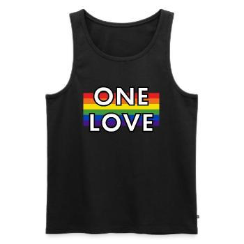 One Love Pride Football - Débardeur bio Premium Homme - noir - Devant - Michal (187cm)
